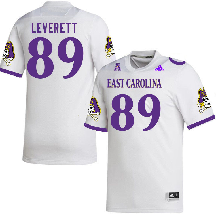 Men #89 Malik Leverett ECU Pirates College Football Jerseys Stitched Sale-White